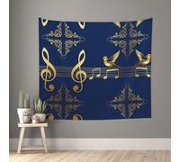 CNTDBU Staff Music Notes Mandala Wall Hanging 60x51 Inch-Large Tapestry For Bedroom Living Room, Bohemian Dorm Decor With Wall Hooks Included