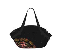 CNTDBU Starry Dandelion 2-in-1 Picnic Blanket Bag-Foldable Waterproof Round Mat for Beach Park, Portable Camping Tote with Storage Pockets for Outdoor Adventures