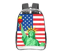 CNTDBU Statue Clear Backpack 16 Inch Heavy Duty-Stadium Approved Transparent PVC Bookbag, Reinforced Bottom Travel Daypack Unisex