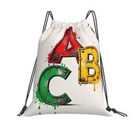 CNTDBU Stencil Spray Abc Large Cinch Sack Bag-Waterproof Lightweight Rucksack For Gym Sports, Casual Drawstring Backpack For Travel Hiking