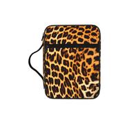 CNTDBU Stripes On Leopards Bible Study Tote Bag With Handles -Water-Resistant Organiser For Church Travel, Pen Holder Tablet Pocket Journal Cover Case