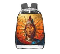 CNTDBU Sun Clear Backpack 16 Inch Heavy Duty-Stadium Approved Transparent PVC Bookbag, Reinforced Bottom Travel Daypack Unisex