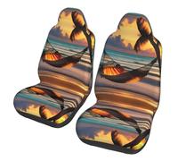CNTDBU Sunset beach hammock Car Seat Covers 2 Pack-Universal Fit Front Seat Protector for Cars SUV Truck, Elastic Bottom Breathable Auto Seat Covers