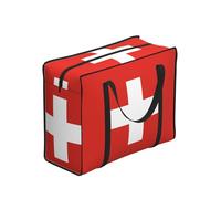 CNTDBU Swiss Flag Heavy Duty Shopping Tote Bag-Waterproof Reusable Grocery Bag With Zip, Foldable Storage Bag For Travel Picnic