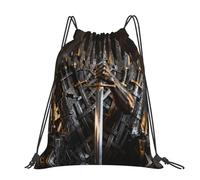 CNTDBU Sword Hand Throne Large Cinch Sack Bag-Waterproof Lightweight Rucksack For Gym Sports, Casual Drawstring Backpack For Travel Hiking