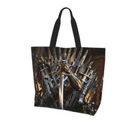 CNTDBU Sword Hand Throne Large Shoulder Tote Bag for Women-Lightweight Waterproof Shopping Bag, Reusable Grocery Tote with Inner Pocket for Work Travel