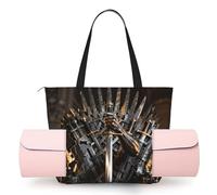 CNTDBU Sword Hand Throne Women's Yoga Bag-Large Gym Tote with Yoga Mat Holder, Lightweight Shoulder Bag for Workout Travel Beach
