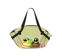 CNTDBU The funny frog doing yoga 2-in-1 Picnic Blanket Bag-Foldable Waterproof Round Mat for Beach Park, Portable Camping Tote with Storage Pockets for Outdoor Adventures