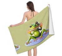 CNTDBU The funny frog doing yogaMicrofiber Bath Towel-Super Absorbent Quick Dry Beach Pool Towel, Soft Lightweight Travel Blanket for Camping Gym, Vibrant Print