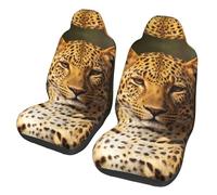 CNTDBU The leopard hunting Car Seat Covers 2 Pack-Universal Fit Front Seat Protector for Cars SUV Truck, Elastic Bottom Breathable Auto Seat Covers