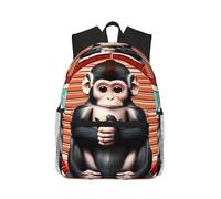 CNTDBU The silent monkey Lightweight Backpack for Women Men-Casual Daypack for Travel Work, Laptop Bag for Daily Commute