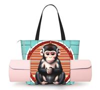 CNTDBU The Silent Monkey Women's Yoga Bag-Large Gym Tote with Yoga Mat Holder, Lightweight Shoulder Bag for Workout Travel Beach