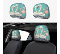 CNTDBU The swan in love Car Headrest Cover 2 Pack-Stretchable Soft Seat Cushion Protector for Cars, Universal Fit Headrest Covers for Truck SUV