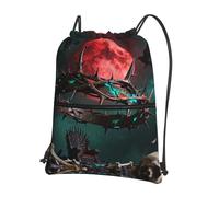 CNTDBU Thorn Crown King Drawstring Backpack with Zip-Waterproof Lightweight Daypack for Gym Sports, Adjustable Cinch Bag for Travel Hiking