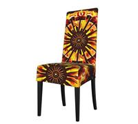 CNTDBU Turning the flame Elastic Dining Chair Covers, Washable Stretchable Slipcovers, Protects from Spills & Stains, Fits Most Chairs