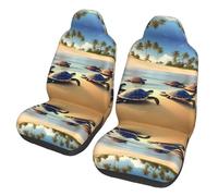 CNTDBU turtles on the beach Car Seat Covers 2 Pack-Universal Fit Front Seat Protector for Cars SUV Truck, Elastic Bottom Breathable Auto Seat Covers