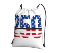 CNTDBU Two Fifty Stars Drawstring Backpack with Zip-Waterproof Lightweight Daypack for Gym Sports, Adjustable Cinch Bag for Travel Hiking