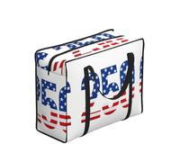 CNTDBU Two Fifty Stars Heavy Duty Shopping Tote Bag-Waterproof Reusable Grocery Bag With Zip, Foldable Storage Bag For Travel Picnic