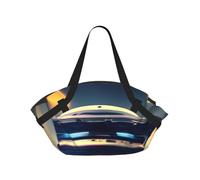 CNTDBU UFO landing 2-in-1 Picnic Blanket Bag-Foldable Waterproof Round Mat for Beach Park, Portable Camping Tote with Storage Pockets for Outdoor Adventures