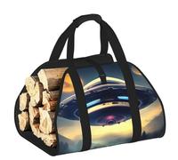 CNTDBU UFO Landing Firewood Carrier Bag-Heavy Duty Canvas Log Tote, Waterproof Wood Hauler with Padded Handles