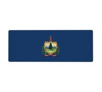 CNTDBU Vermont State Flag Extra Large Desk Mat 11.8x31.5-Non Slip Gaming Mouse Pad with Stitched Edge, Waterproof Keyboard Pad for Office