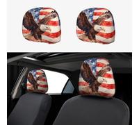 CNTDBU Veteran Eagle Badge Car Headrest Cover 2 Pack-Stretchable Soft Seat Cushion Protector for Cars, Universal Fit Headrest Covers for Truck SUV