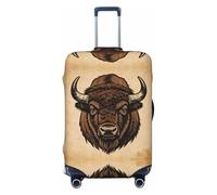 CNTDBU Vintage Bison Head M Stretchy Suitcase Cover-Elastic Luggage Protector for Travel, Scratch Resistant Fit Most Suitcases