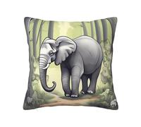 CNTDBU Walking elephant Double Sided Plush Cushion Cover-Soft Cozy Square Pillow Case with Hidden Zip, Decorative Throw Pillow Cover for Bed Sofa Car