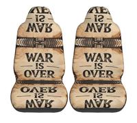 CNTDBU War Is Over Car Seat Covers 2 Pack-Universal Fit Front Seat Protector for Auto SUV Truck, Breathable Fabric with Elastic Bottom