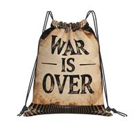 CNTDBU War Is Over Large Cinch Sack Bag-Waterproof Lightweight Rucksack For Gym Sports, Casual Drawstring Backpack For Travel Hiking