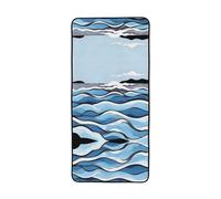 CNTDBU Waves lapping at the rocks Coral Velvet Bath Towel 27x55-Soft Absorbent Quick Dry Bath Sheet, Lightweight Waffle Weave Towel for Travel Beach Gym