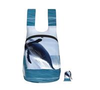 CNTDBU Whales At Sea Foldable Backpack 16l-Lightweight Packable Daypack For Travel, Waterproof Hiking Rucksack With Zip For Men Women