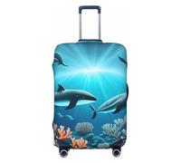 CNTDBU Whales Under the sea L Stretchy Suitcase Cover-Elastic Luggage Protector for Travel, Scratch Resistant Fit Most Suitcases
