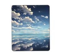 CNTDBU White clouds over the sea Rubber Base Mouse Mat with Stitched Edge-Non-Slip Desk Mat for Office Gaming, Smooth Cloth Surface Multiple Vertical