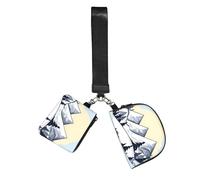 CNTDBU White Snowy Mountains Wristlet Keychain Wallet For Women-Small Wrist Bag For Keys Cards, 2 Pack Zip Pouch For Running Gym Travel, Outdoor Sports
