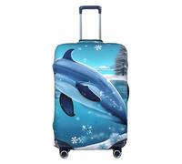 CNTDBU Winter the Dolphin L Stretchy Suitcase Cover-Elastic Luggage Protector for Travel, Scratch Resistant Fit Most Suitcases
