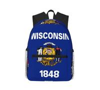 CNTDBU Wisconsin State Flag Lightweight Backpack for Women Men-Casual Daypack for Travel Work, Laptop Bag for Daily Commute
