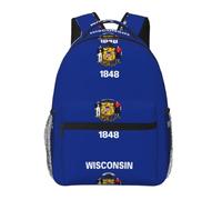 CNTDBU Wisconsin State Flag Lightweight Casual Backpack-Water Resistant Daypack for Adults, Comfortable Travel Bag with Padded Shoulder Straps