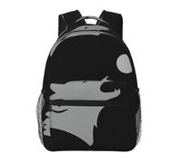 CNTDBU Wolf Howl Side Lightweight Casual Backpack-Water Resistant Daypack for Adults, Comfortable Travel Bag with Padded Shoulder Straps