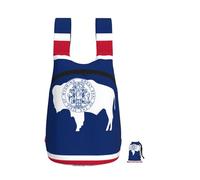 CNTDBU Wyoming State Flag Foldable Backpack 16l-Lightweight Packable Daypack For Travel, Waterproof Hiking Rucksack With Zip For Men Women