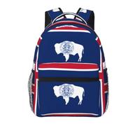 CNTDBU Wyoming State Flag Lightweight Casual Backpack-Water Resistant Daypack for Adults, Comfortable Travel Bag with Padded Shoulder Straps