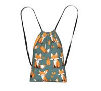 CNTDBU Yellow fox Foldable Drawstring Rucksack-Lightweight Packable Reusable Shopping Bag for Travel, Compact Pocket Sling Backpack for Camping Gym