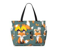 CNTDBU Yellow fox Large Capacity Beach Travel Bag-Waterproof Weekender Duffle with 7 Pockets, Oversized Tote for Gym Camping, Lightweight Foldable