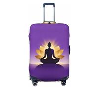 CNTDBU Yoga Lotus Pose XL Stretchy Suitcase Cover-Elastic Luggage Protector for Travel, Scratch Resistant Fit Most Suitcases