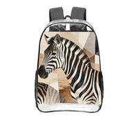 CNTDBU Zebra stripes Clear Backpack 16 Inch Heavy Duty-Stadium Approved Transparent PVC Bookbag, Reinforced Bottom Travel Daypack Unisex