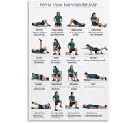 CNTUSRXT Daily Routine Pelvic Floor Poster for Men Exercise Guide Living Room Study Room Decor(Framed,08x12inch(20x30cm))
