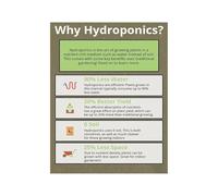 CNTUSRXT Indoor Gardening Poster Hydroponics Benefits Chart Educational Canvas Wall-Art for Kitchen Living Room Urban Garden Decor(Framed,08X12inch(20X30cm))