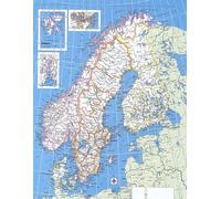 CNTUSRXT Northern Europe Map Poster Finland Norway Sweden Regional Reference Decor(Framed,12x18inch(30x45cm))