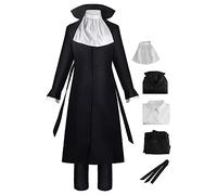 Cnulaueu Adult Bungo Stray Dogs Cosplay Costume Suit Anime Manga Halloween Outfit Dazai Osamu Uniform Coat (Ryunosuke Akutagawa, 3XL)