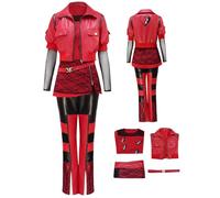 Cnulaueu Adult Descendants Rise of Red Cosplay Costume Tunic Jacket Uniform Suit Halloween Outfit Coat Trousers Belt (Red Suit, S)